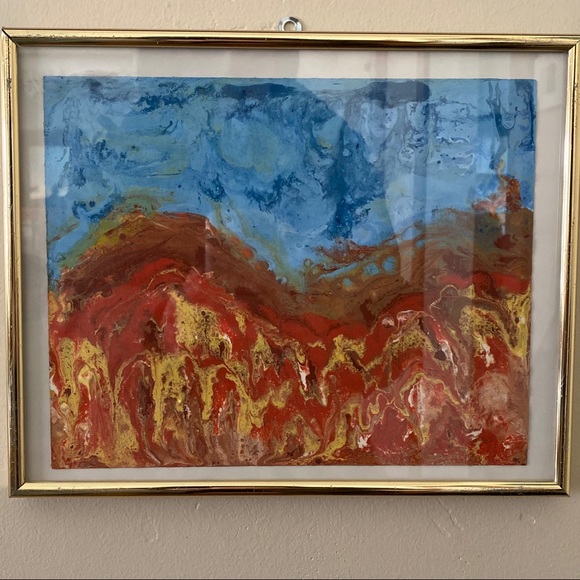 Earth on fire Original painting  J. Cruz attract positive energy Fire element - Picture 4 of 15